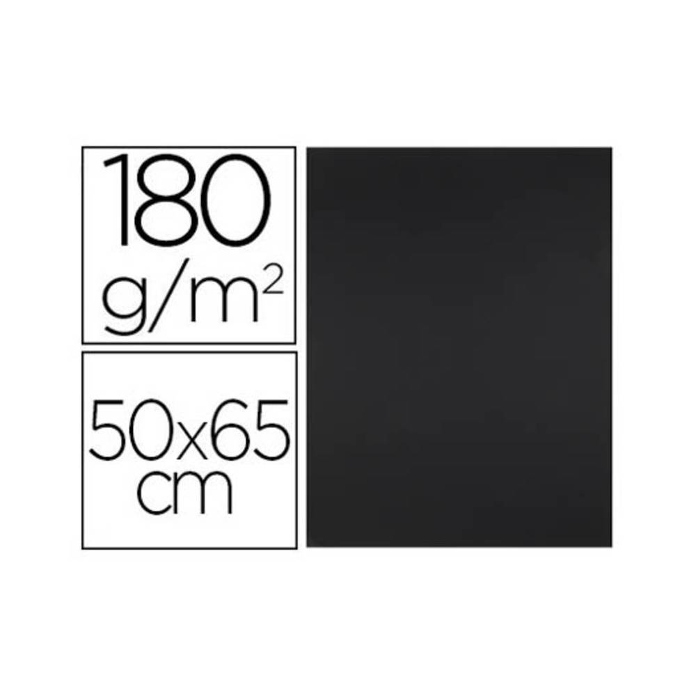 Cartulina liderpapel 50x65 cm 180g/m2 negro paquete de 25 hojas