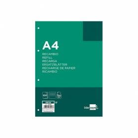 Recambio liderpapel a4 100 hojas 100 g/m2 rayado horizontal 4 taladros bandas de 5 colores