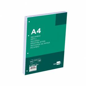 Recambio liderpapel a4 100 hojas 100 g/m2 rayado horizontal 4 taladros bandas de 5 colores