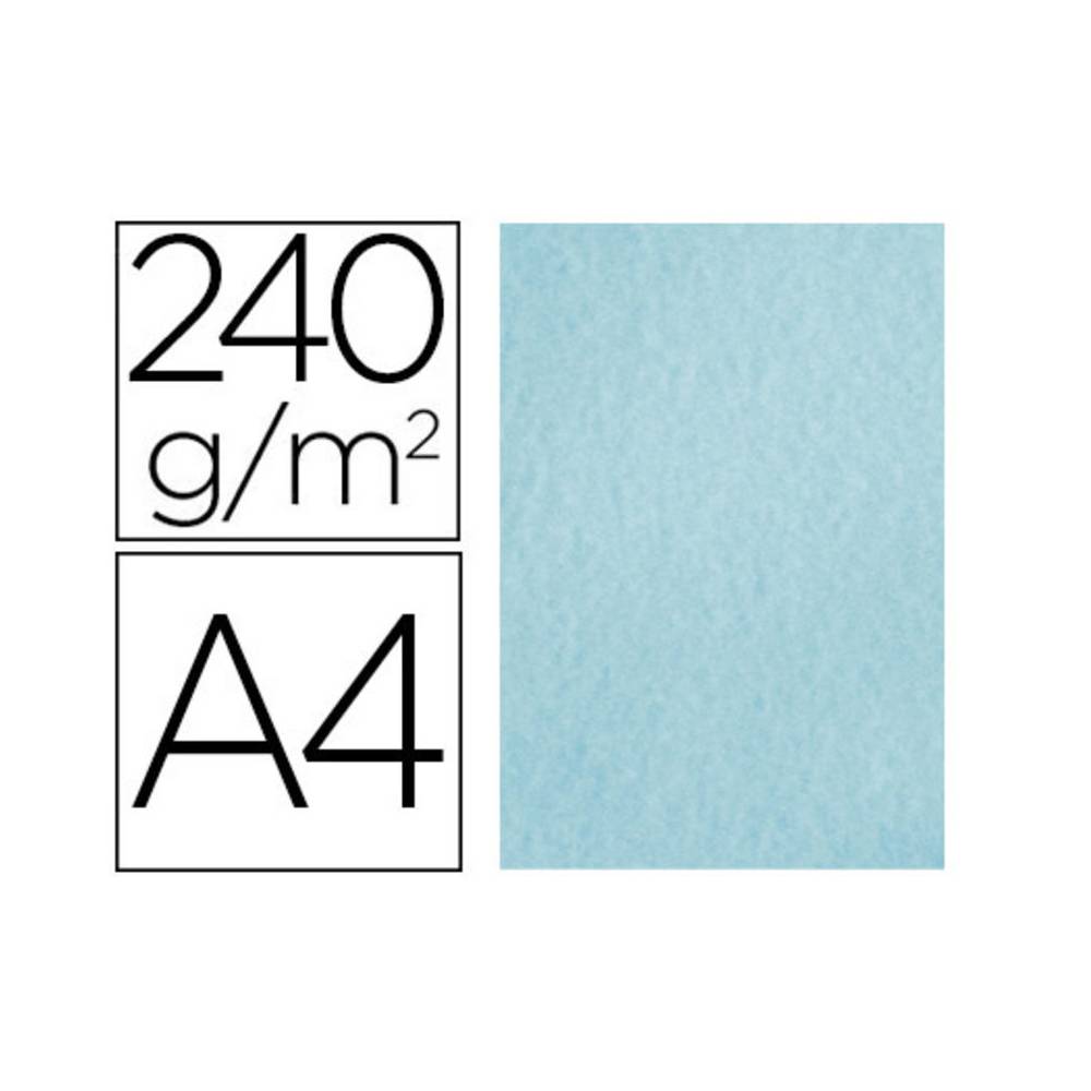 Papel color liderpapel pergamino a4 240gr azul pack de 25 hojas