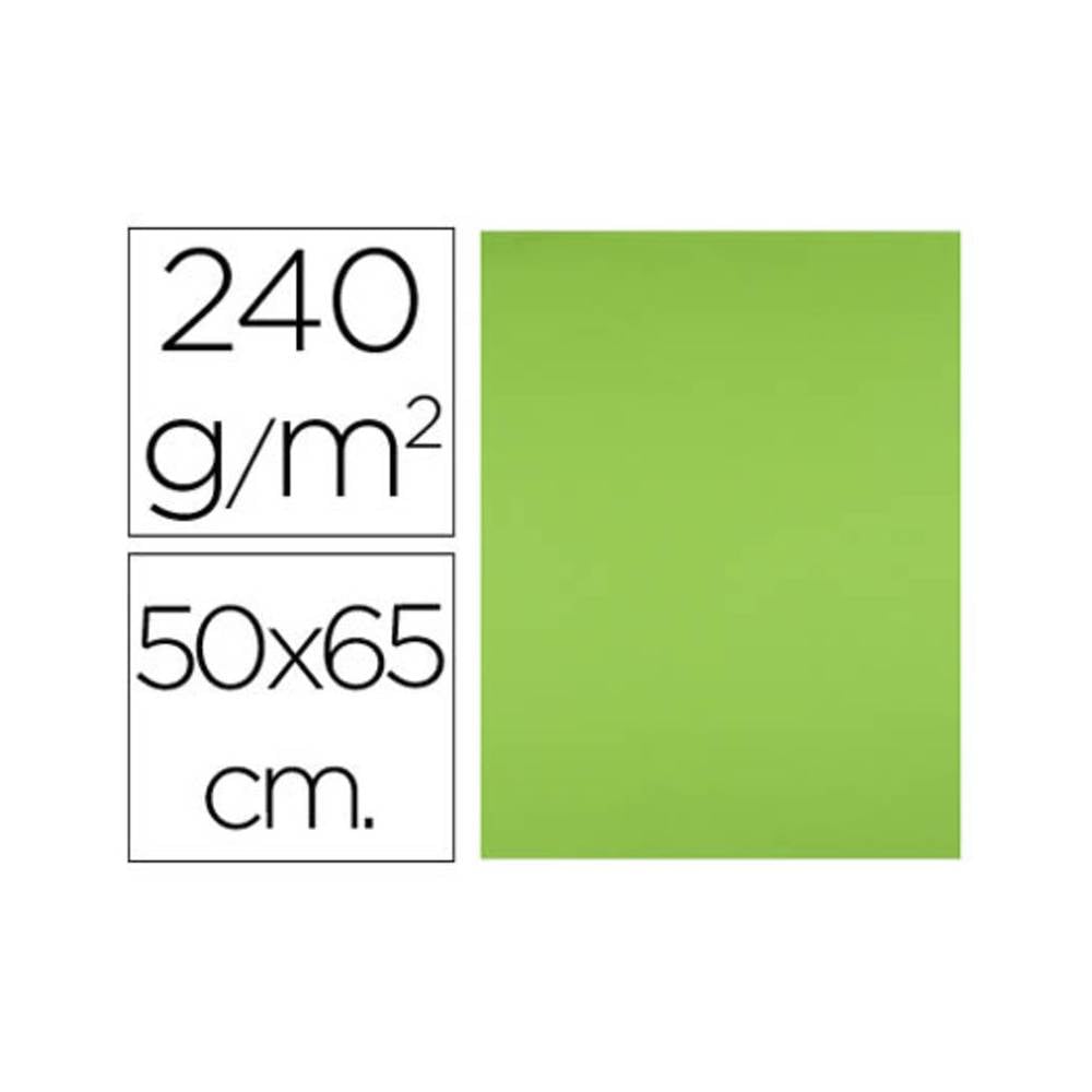 Cartulina liderpapel 50x65 cm 240g/m2 verde paquete de 25 hojas