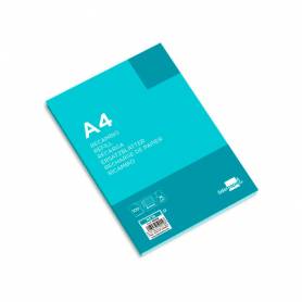 Recambio liderpapel a4 100 hojas 75g/m2 cuadro 4mm con margen 4 taladros