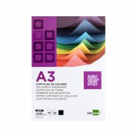 Cartulina liderpapel a3 180g/m2 negro paquete de 100 hojas