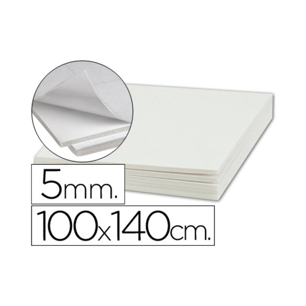 Carton pluma liderpapel blanco adhesivo 1 cara 100x140 cm espesor 5 mm