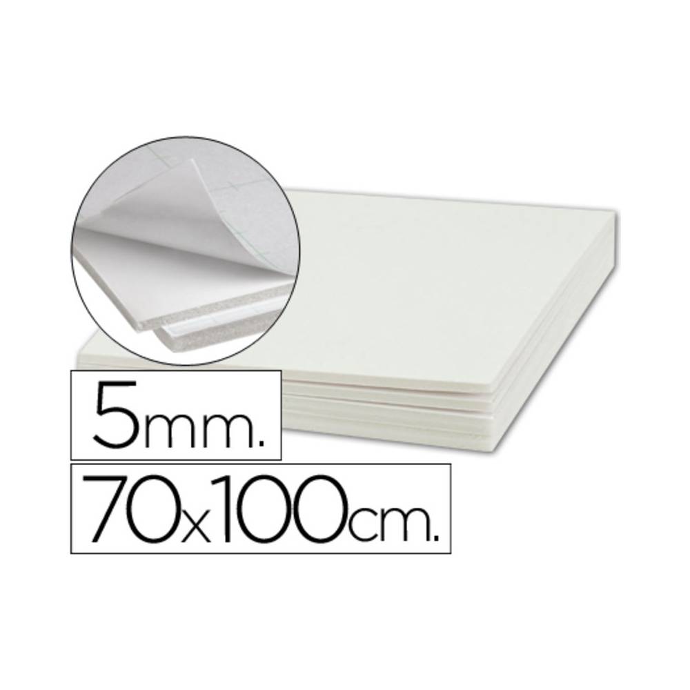 Carton pluma liderpapel blanco adhesivo 1 cara 70x100 cm espesor 5 mm