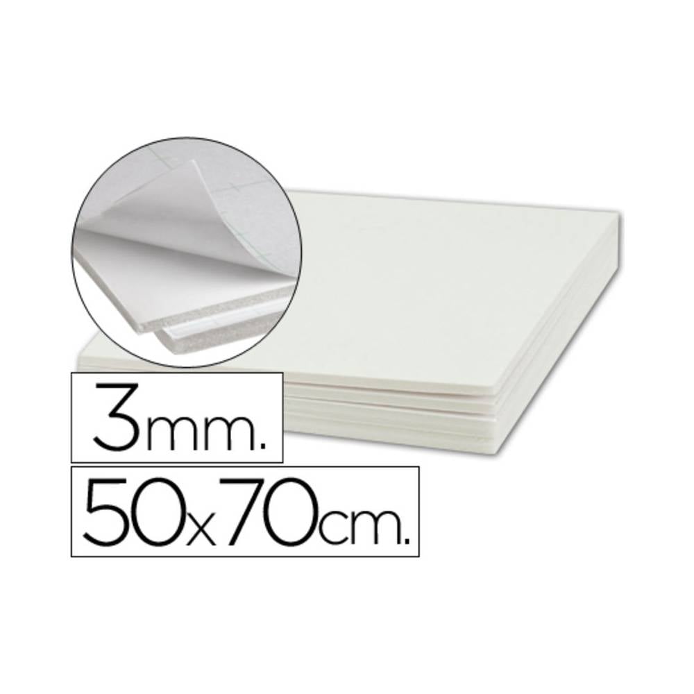 Carton pluma liderpapel blanco adhesivo 1 cara 50x70 cm espesor 3 mm