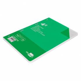 Recambio liderpapel cuarto 100 hojas 60g/m2 horizontal con margen 6 taladros