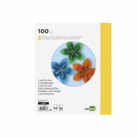 Cartulina liderpapel a4 180g/m2 oro paquete de 100 hojas