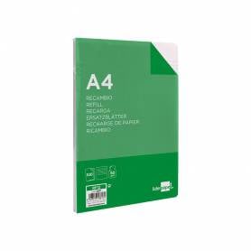 Recambio liderpapel a4 100 hojas 60g/m2 horizontal sin margen 16 taladros