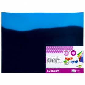 Cartulina liderpapel 50x65 cm 235g/m2 metalizada azul