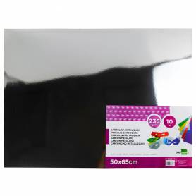 Cartulina liderpapel 50x65 cm 235g/m2 metalizada plata