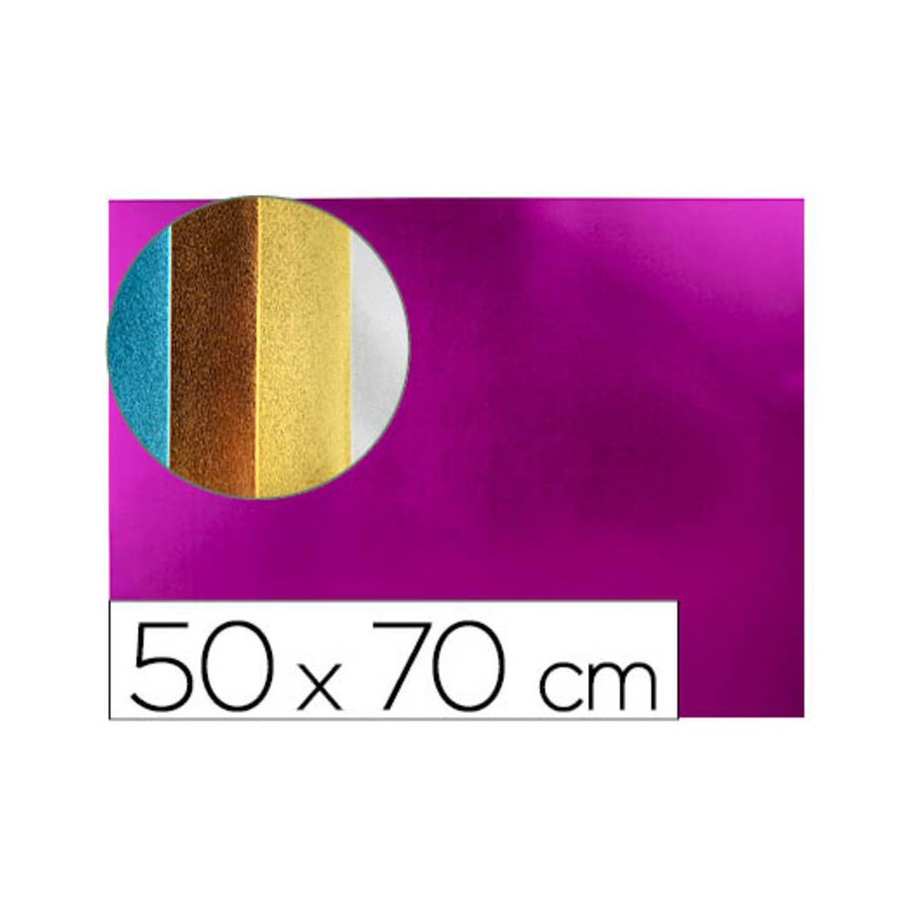 Goma eva liderpapel 50x70 cm espesor 2 mm metalizada rosa