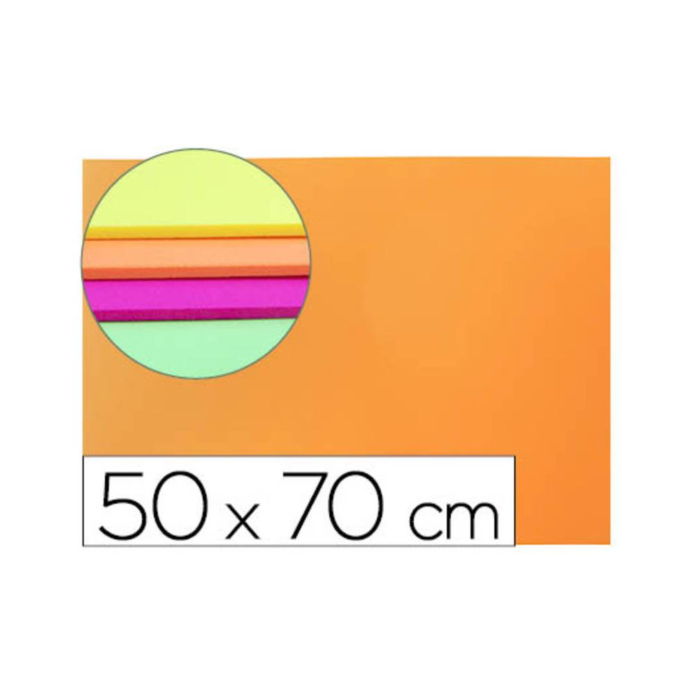 Goma eva liderpapel 50x70cm 60g/m2 espesor 2mm fluor naranja