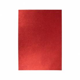 Goma eva con purpurina liderpapel 50x70cm 60g/m2 espesor 2mm rojo