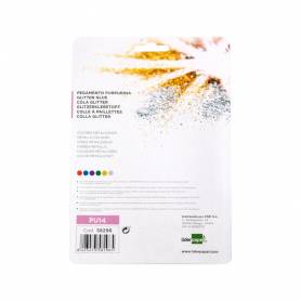 Purpurina pegamento liderpapel fantasia colores metalicos blister de 6 unidades de 10 gr