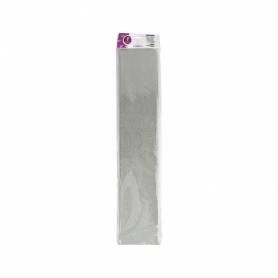 Papel crespon liderpapel 50 cm x 2.5m metalizado plata