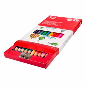 Lapices de colores liderpapel jumbo con sacapuntas caja de 12 unidades colores surtidos