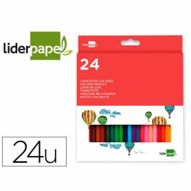 Lapices de colores liderpapel caja de 24 unidades colores surtidos
