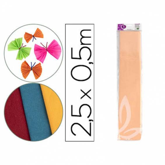 Papel crespon liderpapel 50 cm x 2.5m 34g/m2 salmon