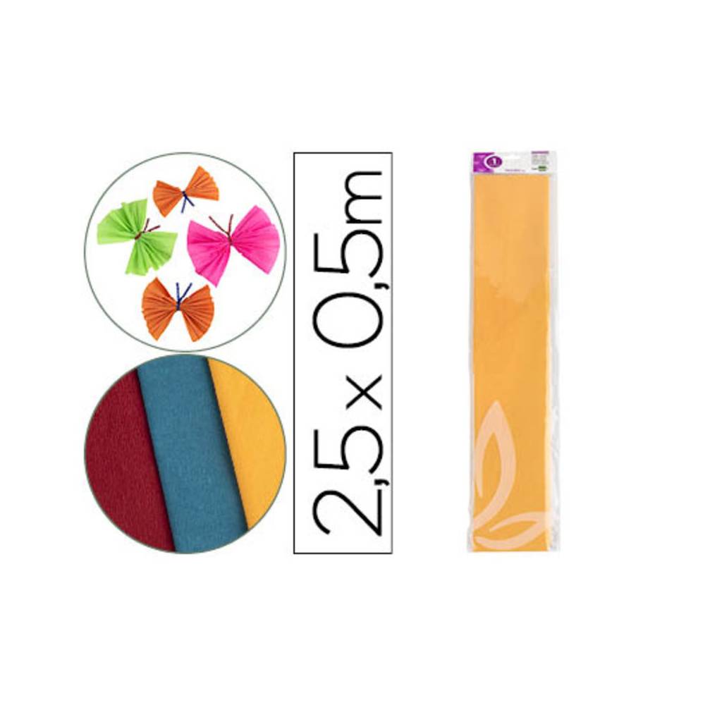 Papel crespon liderpapel 50 cm x 2.5m 34g/m2 amarillo oro