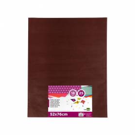 Papel seda liderpapel marron 52x76 cm 18 gr paquete de 25 hojas