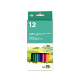 Lapices de colores acuarelables liderpapel caja de 12 unidades colores surtidos