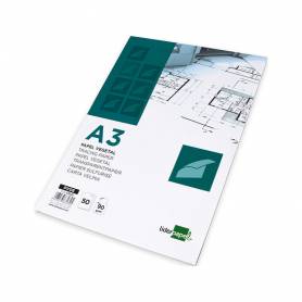 Bloc papel vegetal liderpapel encolado 297x420mm 50 hojas 90 g/m2