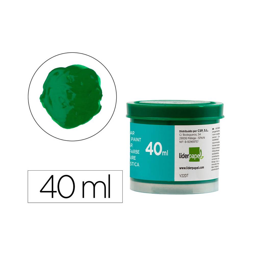 Tempera liderpapel escolar 40 ml verde