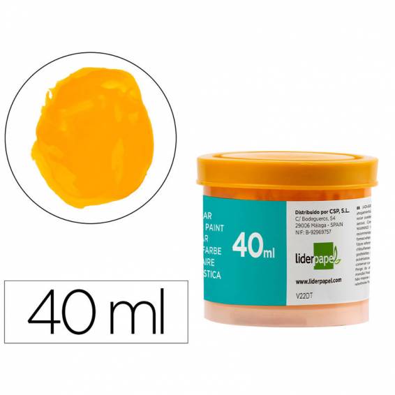 Tempera liderpapel escolar 40 ml amarillo oro