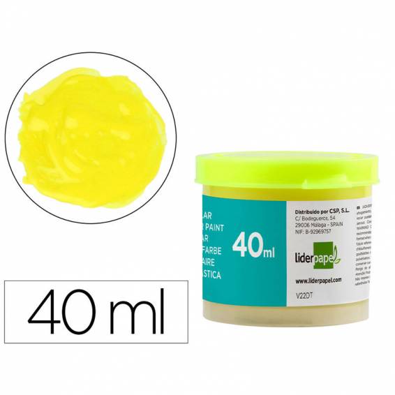 Tempera liderpapel escolar 40 ml amarillo limon