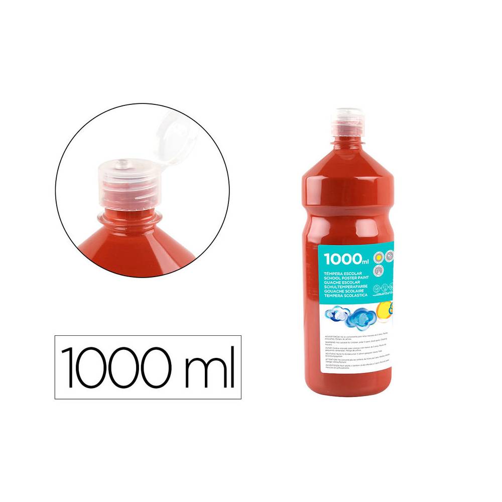 Tempera liquida liderpapel escolar 1000 ml marron