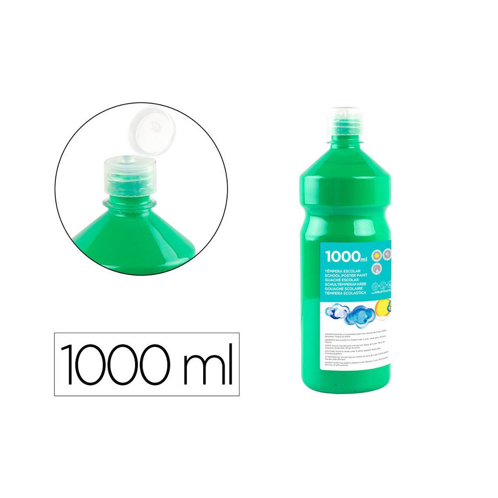 Tempera liquida liderpapel escolar 1000 ml verde