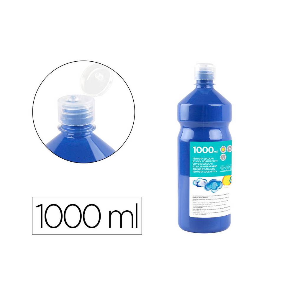 Tempera liquida liderpapel escolar 1000 ml azul marino