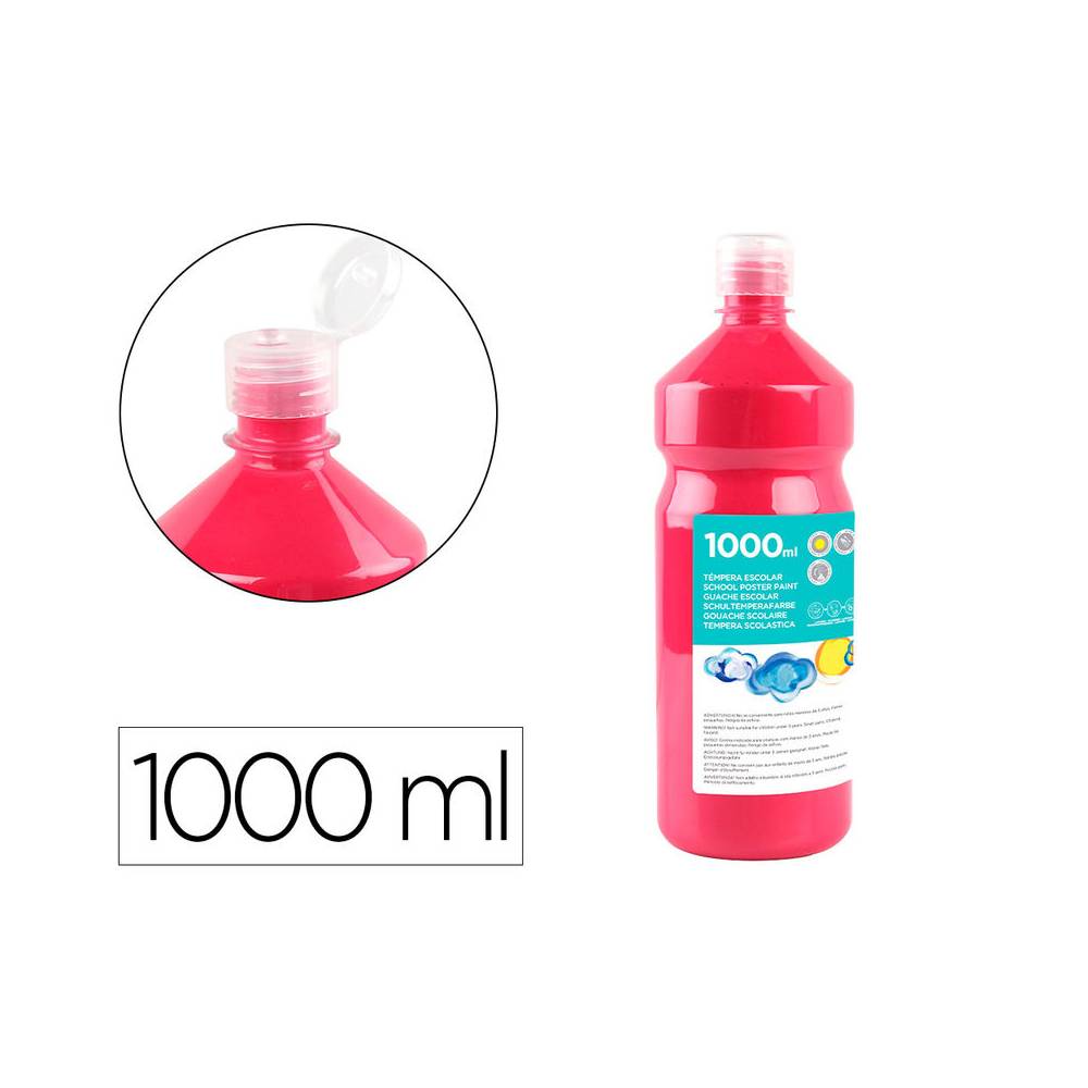 Tempera liquida liderpapel escolar 1000 ml fucsia