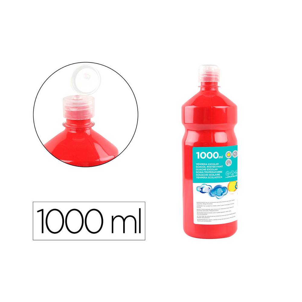 Tempera liquida liderpapel escolar 1000 ml rojo