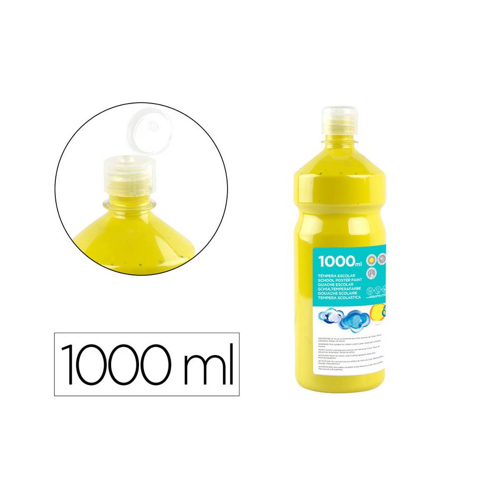 Tempera liquida liderpapel escolar 1000 ml amarillo limon