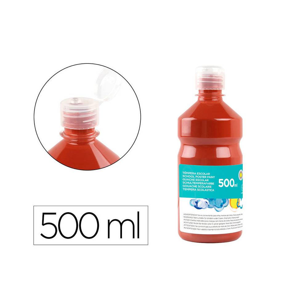 Tempera liquida liderpapel escolar 500 ml marron