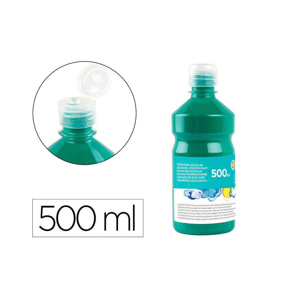 Tempera liquida liderpapel escolar 500 ml verde oscuro