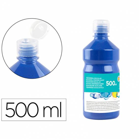 Tempera liquida liderpapel escolar 500 ml azul marino