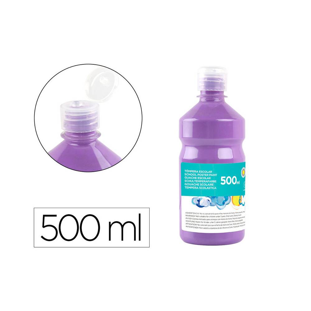 Tempera liquida liderpapel escolar 500 ml lila