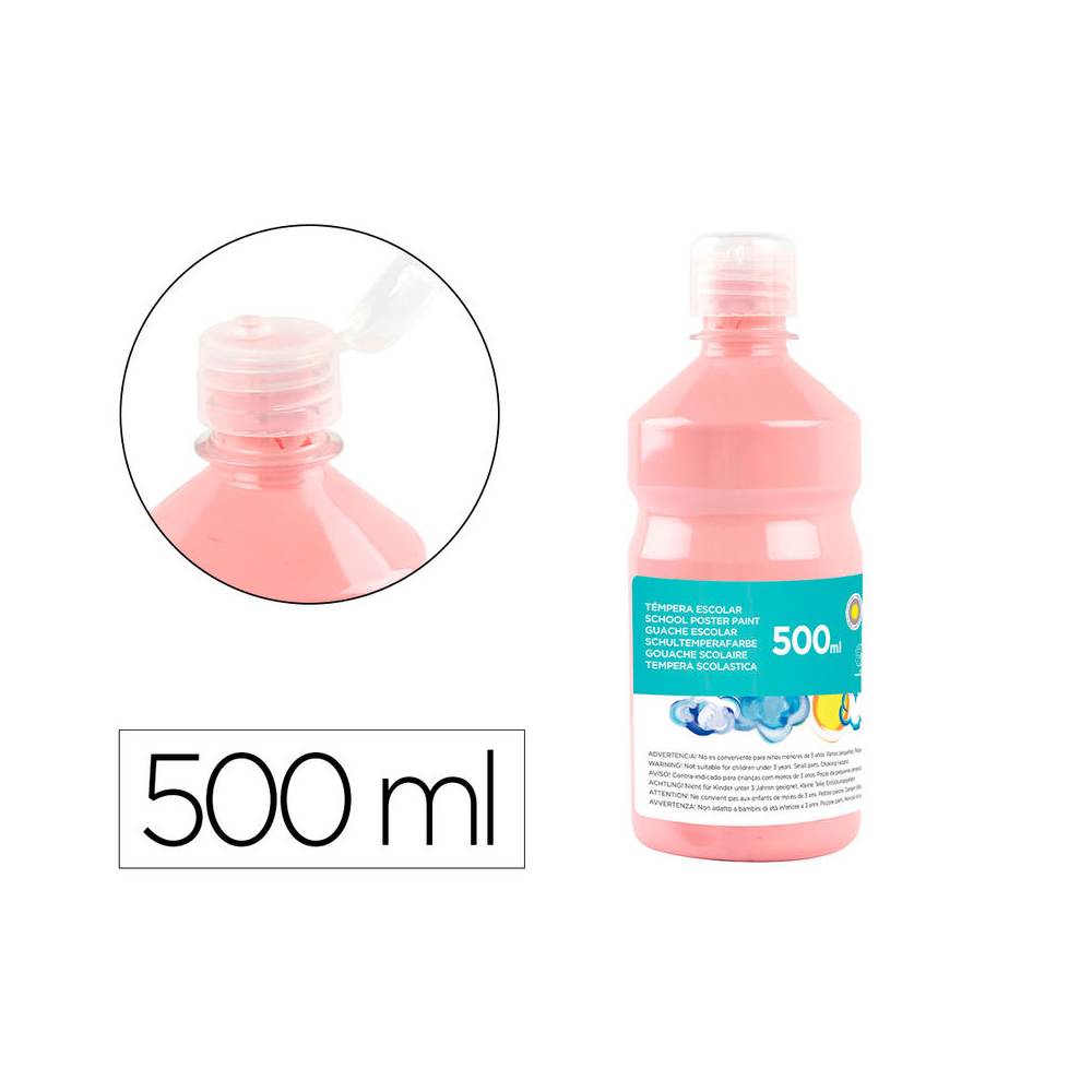 Tempera liquida liderpapel escolar 500 ml rosa