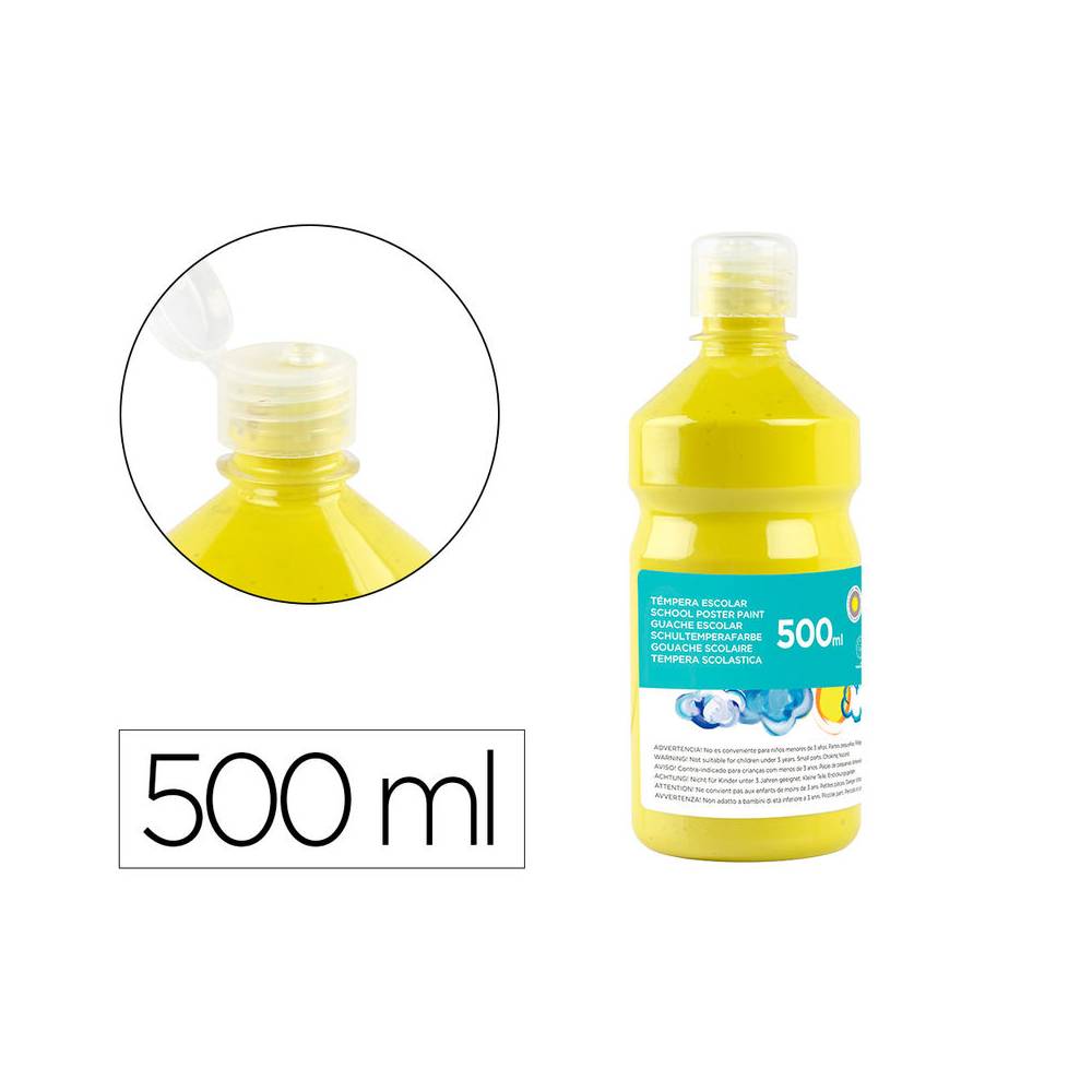 Tempera liquida liderpapel escolar 500 ml amarillo limon