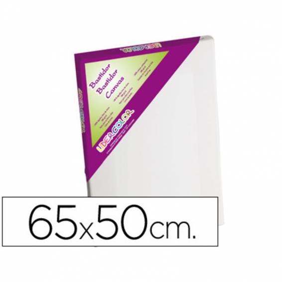 Bastidor lidercolor 15p lienzo grapado lateral algodon 100% marco pawlonia 1,8x3,8 cm bordes madera 65x50 cm