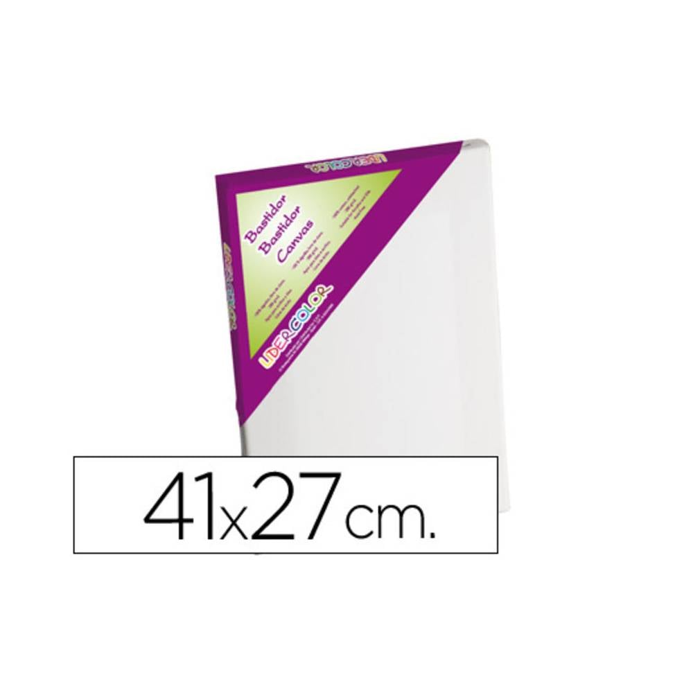 Bastidor lidercolor 6p lienzo grapado lateral algodon 100% marco pawlonia 1,8x3,8 cm bordes madera 41x27 cm