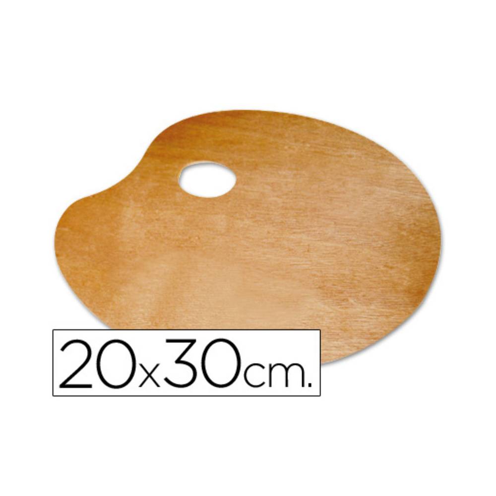 Paleta madera lidercolor ovalada tamaño 20x30 cm grosor 0,3 cm zurdos