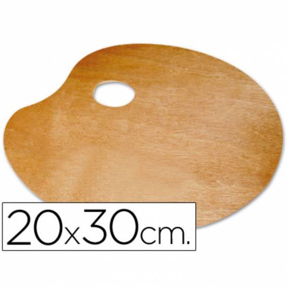 Paleta madera lidercolor ovalada tamaño 20x30 cm grosor 0,3 cm zurdos