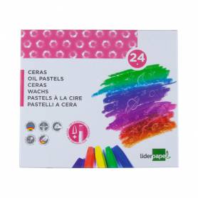 Lapices cera blanda liderpapel caja de 24 unidades colores surtidos