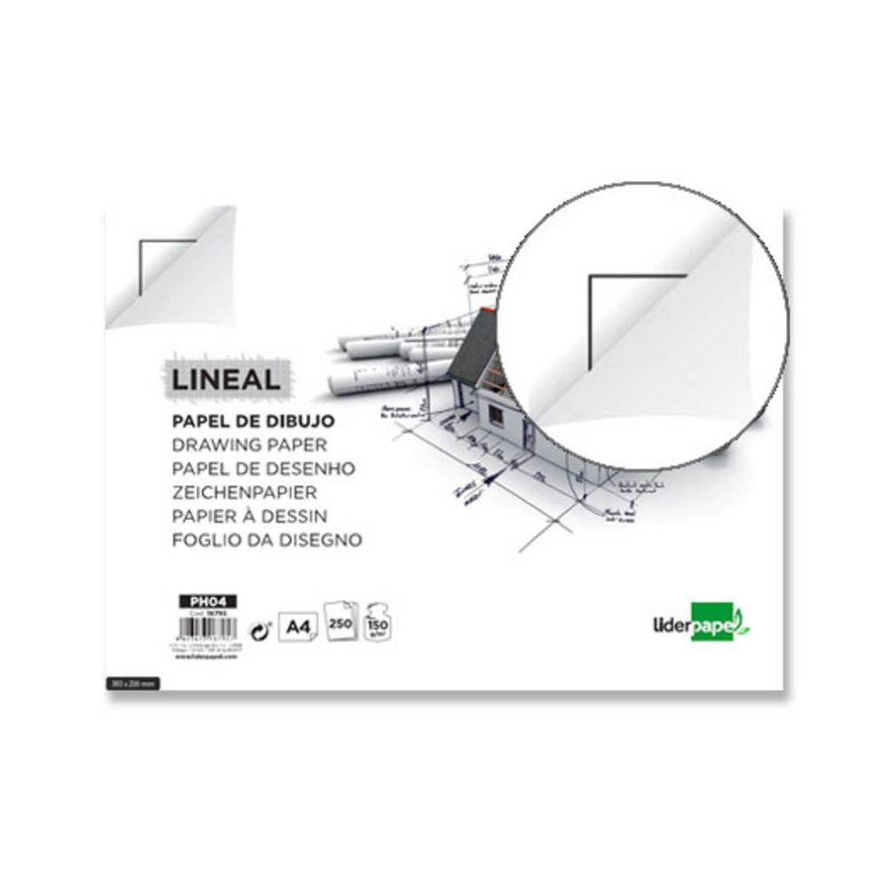 Papel dibujo liderpapel 210x297mm 150g/m2 con cajetin