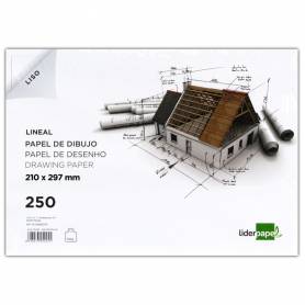 Papel dibujo liderpapel 210x297mm 150g/m2 con cajetin