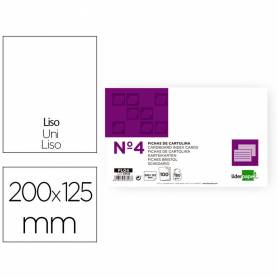 Ficha liderpapel lisa nº4 125x200mm paquete de 100 180g